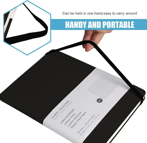 Miniatura 5 de Cuaderno rayado con tapa dura para hombres y mujeres – Cuadernos para escribir, trabajo, escuela, hogar y notas diarias, 160 páginas – Tamaño A5