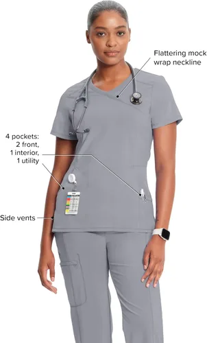 Miniatura 4 de Cherokee Infinity mujeres Scrubs Top Mock Wrap 2625A