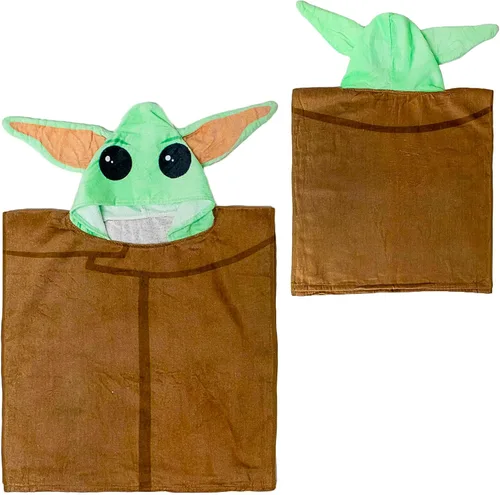 Miniatura 2 de STAR WARS Baby Yoda Hooded Towel Set for Kids Boys Girls - The Mandalorian Bath Towel Poncho Bundle with Stickers and More Baby Yoda Bathroom Set