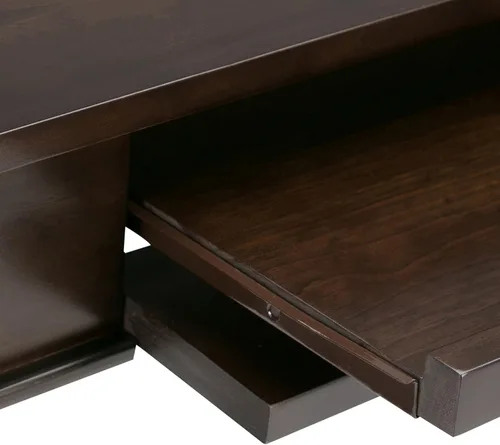 Miniatura 6 de SIMPLIHOME Carlton Desk - Escritorio de madera maciza de 42 pulgadas de ancho en marrón moreno, mesa de computadora de oficina en casa de transición