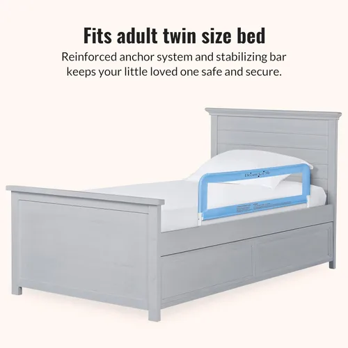 Miniatura 7 de Dream On Me Riel de cama de malla ajustable, dos niveles de altura, listo para usar, compatible con camas de tamaño individual para adultos