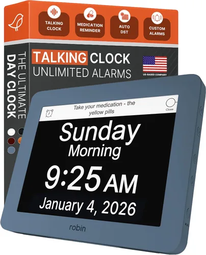 Miniatura 19 de Robin Reloj 2026 con día y fecha para ancianos, relojes para personas mayores, reloj de demencia, calendario digital para ancianos, relojes de noche