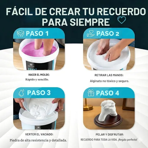 Miniatura 5 de Kit de moldeo a mano Hula Home para parejas o familia con placa de montaje Regalos DIY de aniversario para ella y él, escultura de recuerdo, boda
