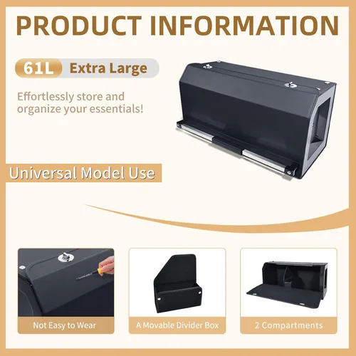 Miniatura 3 de Organizador de maletero de automóvil, organizador de almacenamiento resistente con tapa y asa de empuje, organizador plegable de cuero para SUV