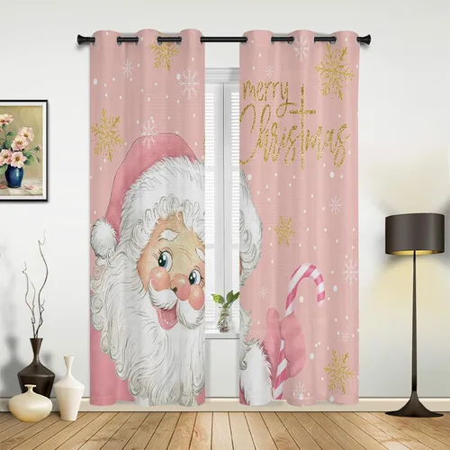 Miniatura 14 de Libaoge Cortinas de Navidad para cocina, dormitorio, juego de 2 paneles, diseño de muñeco de nieve de Navidad, cortinas de invierno con copos