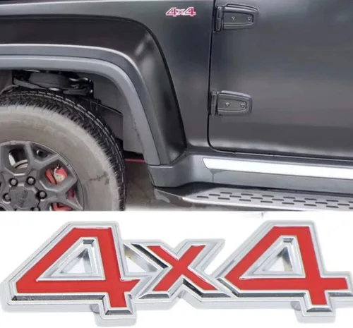 Miniatura 7 de 2 emblemas cromados de aleación de zinc 3D 4 x 4, aptos para SUV y camionetas 4Wd universales para guardabarros laterales de automóvil