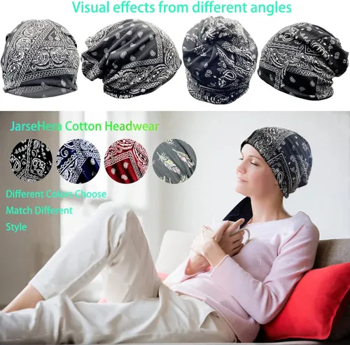 Miniatura 2 de JarseHera Gorros de algodón para quimioterapia para mujer, gorro para el cáncer, turbante