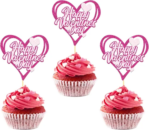 Miniatura 10 de 24 adornos para cupcakes para el día de San Valentín, 1er cumpleaños, temática de dulce amor, decoración de pastel para el día de San Valentín, 1er