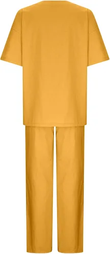 Miniatura 16 de Conjuntos de verano de 2 piezas para mujer, conjuntos elegantes y casuales de color liso, para verano, otoño, cuello redondo, tops y pantalones