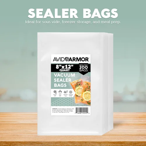 Miniatura 2 de Avid Armor Bolsas selladoras al vacío de 200 cuartos de galón de 8 x 12 pulgadas para guardar alimentos, grado comercial, sin BPA, resistentes