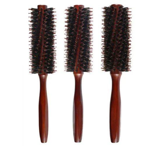 Miniatura 8 de 2 cepillos redondos para el cabello con cerdas de jabalí, cepillo de pelo rizado para secar, peine desenredante, peine de masaje, herramientas