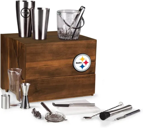 Miniatura 40 de PICNIC TIME NFL Madison Acacia - Juego de herramientas de barra de mesa, kit de camarero con soporte, juego de accesorios de bar
