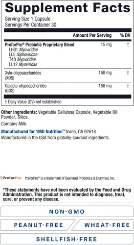 Miniatura 9 de 1MD Nutrition PreBioMD - Prebiótico con PreforPro® Apoya la digestión saludable y las bacterias beneficiosas