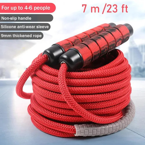Miniatura 2 de Cuerda de saltar de 23 pies de largo para niños y adultos, cuerda de saltar holandesa doble, cuerdas de saltar ajustables con núcleo de cuerda