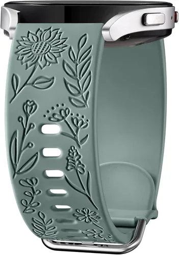Miniatura 17 de Samsung Galaxy - Correa deportiva de silicona grabada con girasol de 1.575 pulgadas/1.732 pulgadas, para mujeres y hombres Marrón