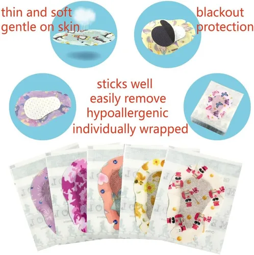 Miniatura 2 de Parches adhesivos para ojos para niños con ojo perezoso, 30+3 parches adicionales, vendajes adhesivos para ambliopía, 5 diseños divertidos
