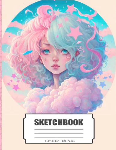 Sketchbook: Anime Girl, Blank Sketch Book for Kids, Adults, Artist Notebook/Journal for Drawing, Writing, Sketching or Doodling, 120 Blank Pages,