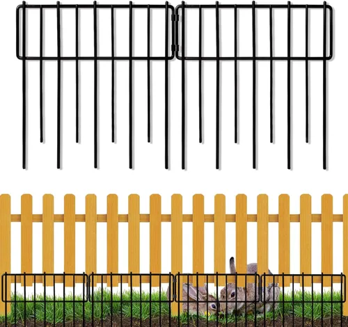 Miniatura 10 de Valla de Barrera de Animales, 10 Piezas Mejoradas de 1.26 Pulgadas Vallas Decorativas Sin Excavación para Conejos y Defensa del Suelo para Perros