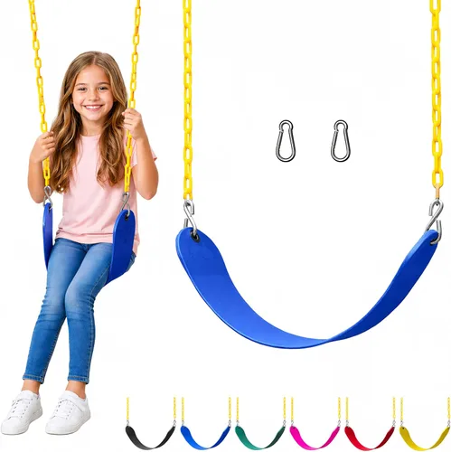 Miniatura 12 de Jungle Gym Kingdom Reemplazo de asiento de columpio para exteriores, paquete de 1 columpio de repuesto para columpios para exteriores con cadenas