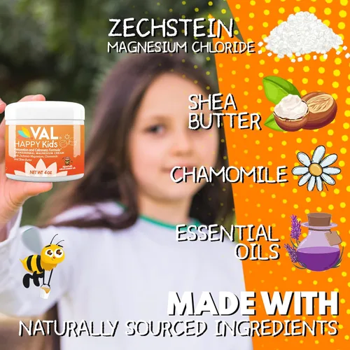 Miniatura 3 de VAL Crema de magnesio para niños Relajación para rutina diurna y para dormir Cloruro de magnesio Zechstein suave Apoyo para la calma