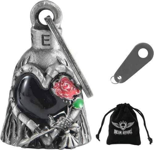 Miniatura 41 de Dream Apparel Campanas de motocicleta para motociclistas, accesorios de campanas pesadas y llavero para la suerte Viaja para vivir