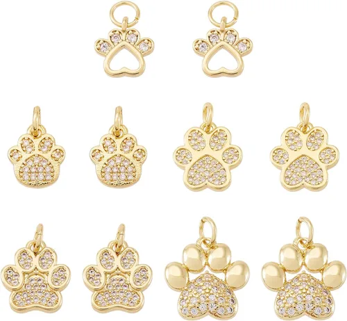 Miniatura 10 de Cheriswelry 10 dijes milagrosos de latón de oro de 18 quilates, circonita cúbica, para madre y maría, ovalados, de 0.51 a 0.79 pulgadas para Virgen