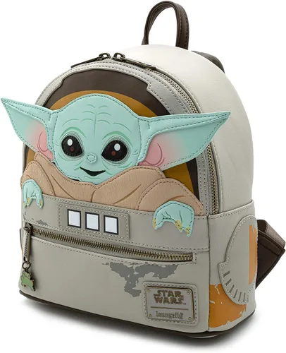 Miniatura 2 de Loungefly Star Wars Baby Yoda The Mandalorian - Bolso de hombro con doble correa para mujer, Multi