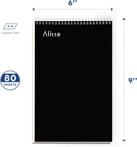 Miniatura 3 de Alitte Steno Pads Spiral 6x9-12 Pack - Gregg Ruled, perfecto para el trabajo, la escuela y el hogar, páginas fáciles de arrancar, papel blanco, sin