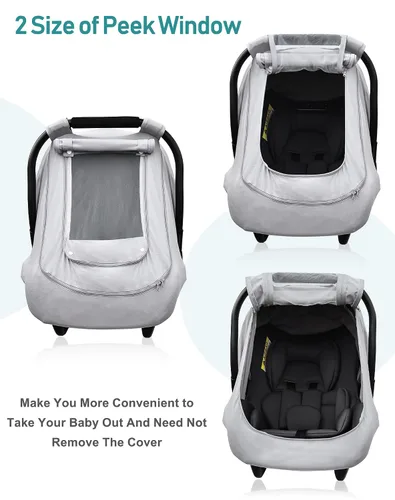 Miniatura 4 de Funda de asiento de automóvil para bebé para verano/primavera, funda de asiento de automóvil 100% algodón orgánico para bebés, cubierta de asiento