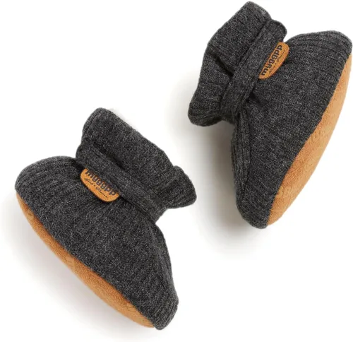 Miniatura 131 de Botines de forro polar para bebés, niños y niñas, pantuflas antideslizantes con agarre suave, zapatos de calcetín para recién nacidos, cuna