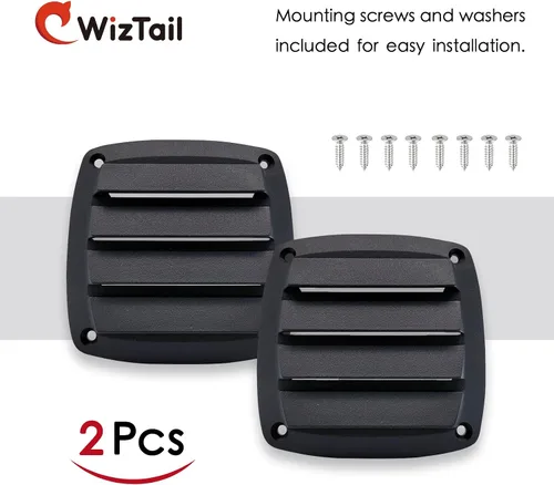 Miniatura 8 de 2 rejillas de ventilación negras de 3 pulgadas, cubierta de parrilla de casco marino de barco, pieza de repuesto para caravana rectangular, cubierta