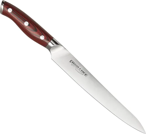 Ergo Chef Crimson Series - Cuchillo de trinchar de 8 pulgadas, acero inoxidable alemán forjado de alto carbono X50CrMoV15, mango G10
