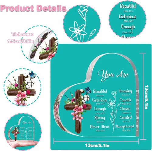 Miniatura 5 de Regalos cristianos inspiradores, religiosos, versículos bíblicos y regalos espirituales de aliento para mujeres, mamá, amiga, hermana, placas