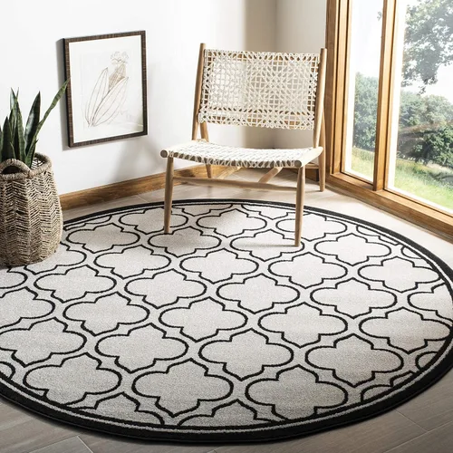 Miniatura 47 de Safavieh Amherst Collection Tapete AMT412A para interiores/exteriores de color marfil y verde claro, Polipropileno