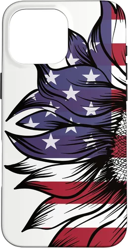 Miniatura 19 de Funda patriótica para iPhone 13 Pro Max USA 4 de julio con diseño de girasol