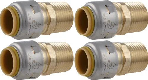 Miniatura 7 de SharkBite Max Adaptador MNPT de 1/2 pulgada, conexión a presión, accesorio de plomería de latón, tubo PEX, cobre, CPVC, PE-RT, HDPE, UR120A
