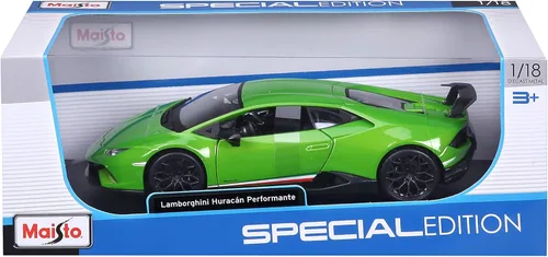 Miniatura 7 de Lamborghini Huracan Performante Metálico Verde 1/18 Modelo de Coche Fundido a Presión por Maisto