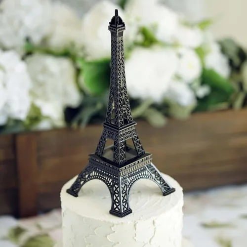 Miniatura 2 de Efavormart - Centro de mesa de la torre Eiffel de metal negro de 10 pulgadas, elegante decoración de la torre Eiffel negra y figura decorativa