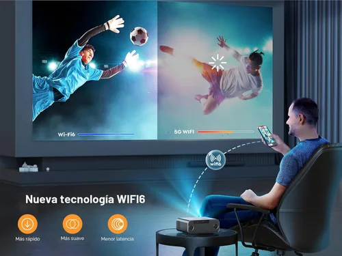 Miniatura 3 de Proyector con enfoque automático/soporte 4K con WiFi 6 y Bluetooth 5.2, YABER Pro V9 nativo 1080P para películas al aire libre, Keystone 6D
