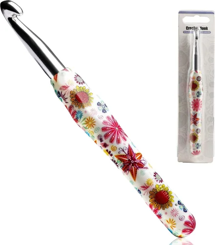 Miniatura 16 de Gancho de Crochet de 2.25mm, Mango Ergonómico para Manos con Artritis, Agujas de Tejer Extra Largas de Goma Suave para Principiantes y Tejido