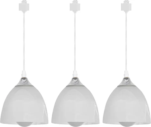 Kiven Iluminación colgante tipo H con pantalla de vidrio con acabado blanco esmerilado, accesorios de iluminación colgantes de montaje en pista