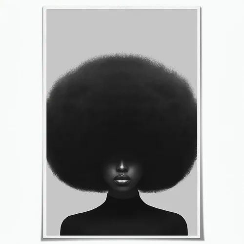 Póster de personas negras, arte de mujeres afroamericanas, arte minimalista para mujer, impresión de mujer afro, obra de arte moderna, 16 x 24