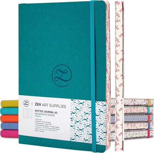Miniatura 11 de Lindo Diario Grande de Puntos B5 - Disfruta del Bullet Journaling con Cubierta Suave de 7x10 pulgadas, Papel Grueso de 120gsm Sin Traspaso, Diario