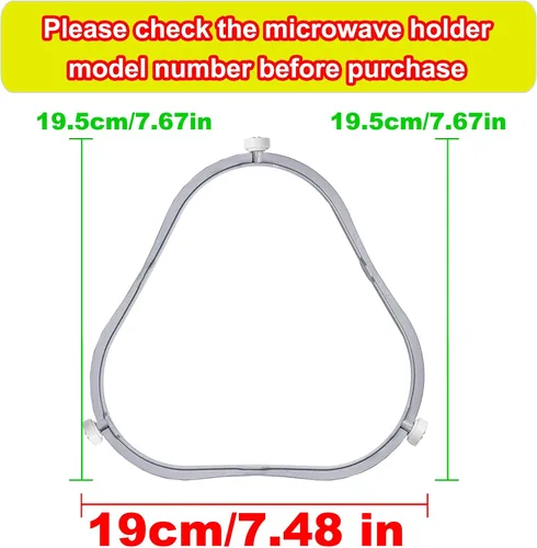 Miniatura 2 de Anillo de soporte para plato giratorio de microondas W11252182 de 7.48 pulgadas, pieza de repuesto de soporte de bandeja de vidrio, apto