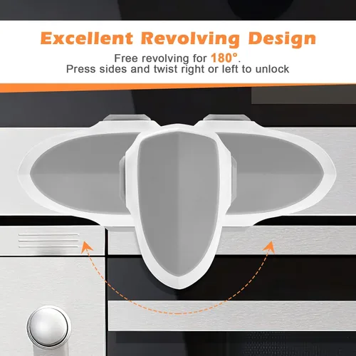 Miniatura 4 de 2 cerraduras de puerta para horno, seguridad para niños, horno a prueba de bebés, cerradura frontal para horno a prueba de niños, fácil de instalar