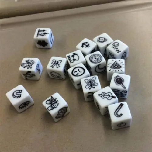 Miniatura 4 de 48 dados blancos en blanco de 0.630 in para juegos de mesa, bricolaje, diversión y enseñanza