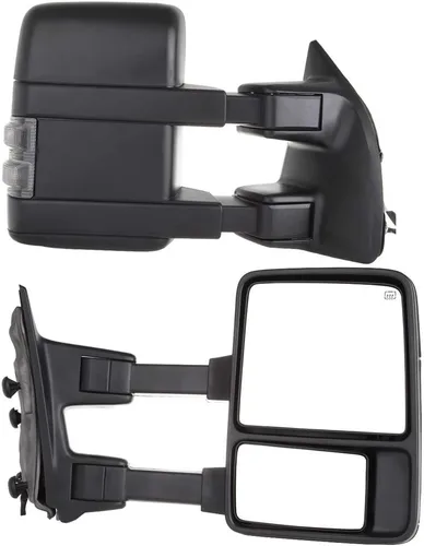 Miniatura 50 de Juego de montaje de espejos laterales Compatible con 1987-2002 para Jeep Wrangler con puerta media, plegable manual, espejo negro manual texturizado