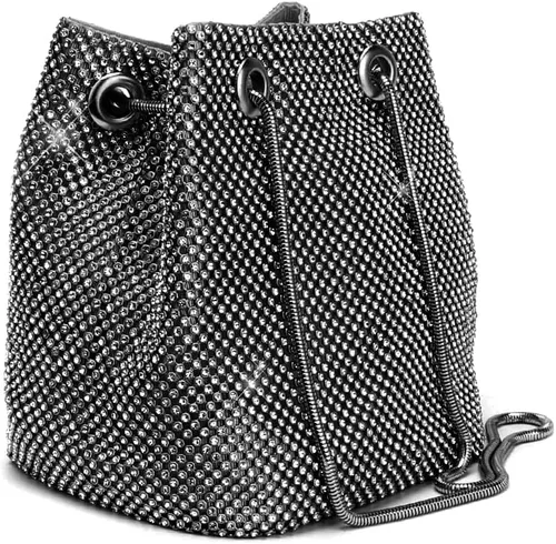 Miniatura 7 de Bolsa de noche para mujer, tamaño mejorado, con diamantes de imitación, bolsa brillante para fiesta, boda, cita nocturna