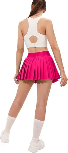 Miniatura 3 de Husnainna Falda de tenis plisada para mujer, pantalones cortos integrados de cintura alta, faldas atléticas con bolsillos, estilo casual