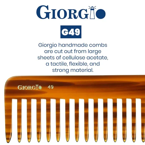 Miniatura 5 de Giorgio G49 - Peine desenredante grande de 5.75 pulgadas, dientes anchos para cabello grueso y rizado, peine desenredante de pelo largo para húmedo